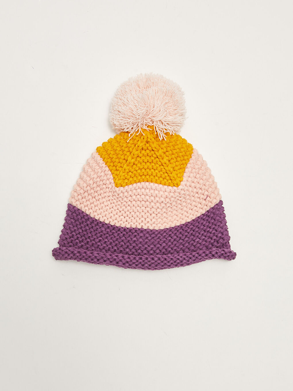 Color Block Baby Girl Knitwear Beanie