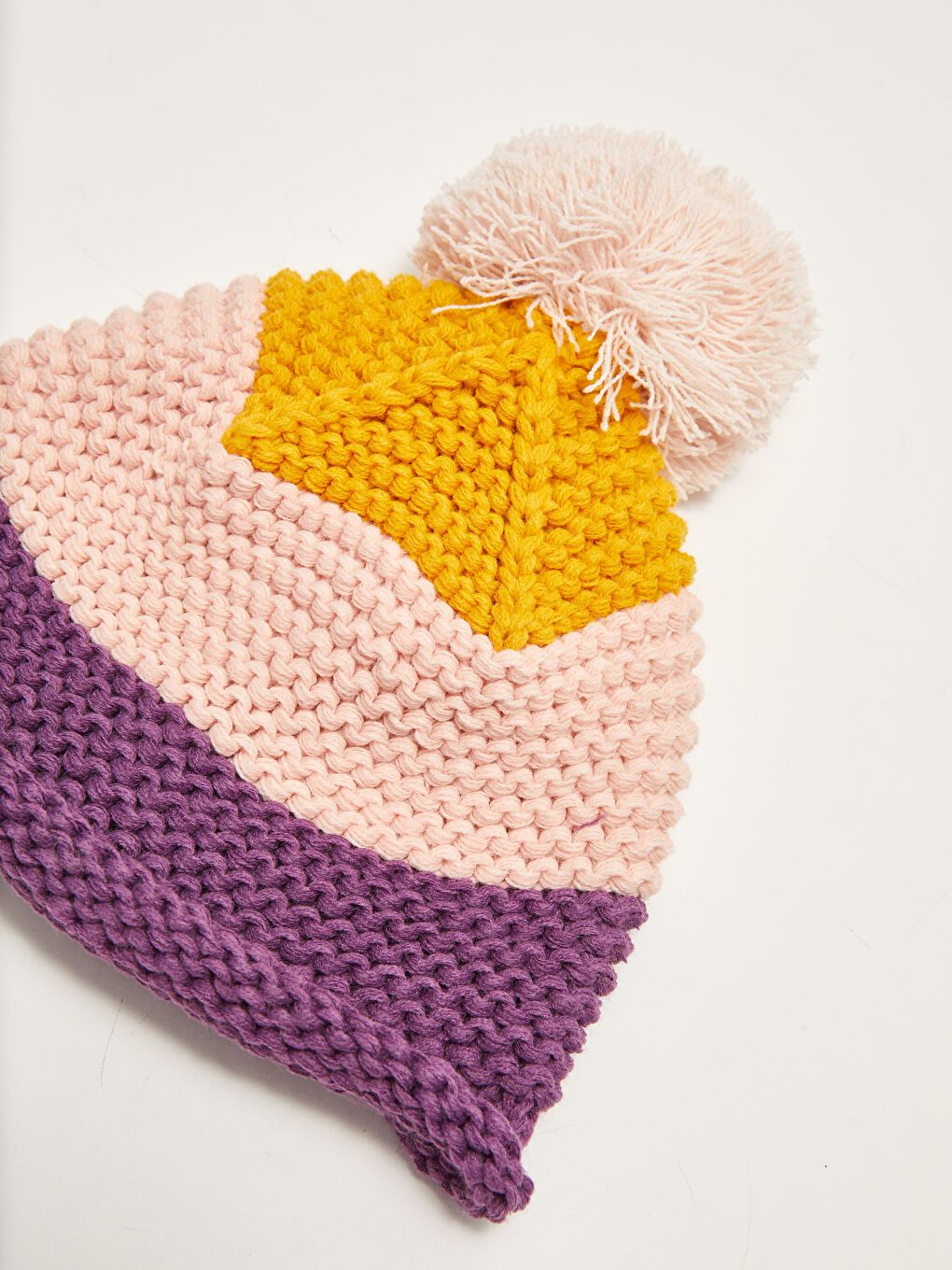Color Block Baby Girl Knitwear Beanie-1