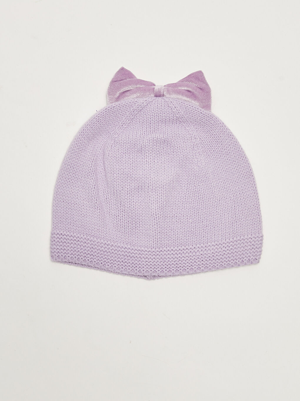 Béret Tricoté à Détail Nœud pour Bébé Fille