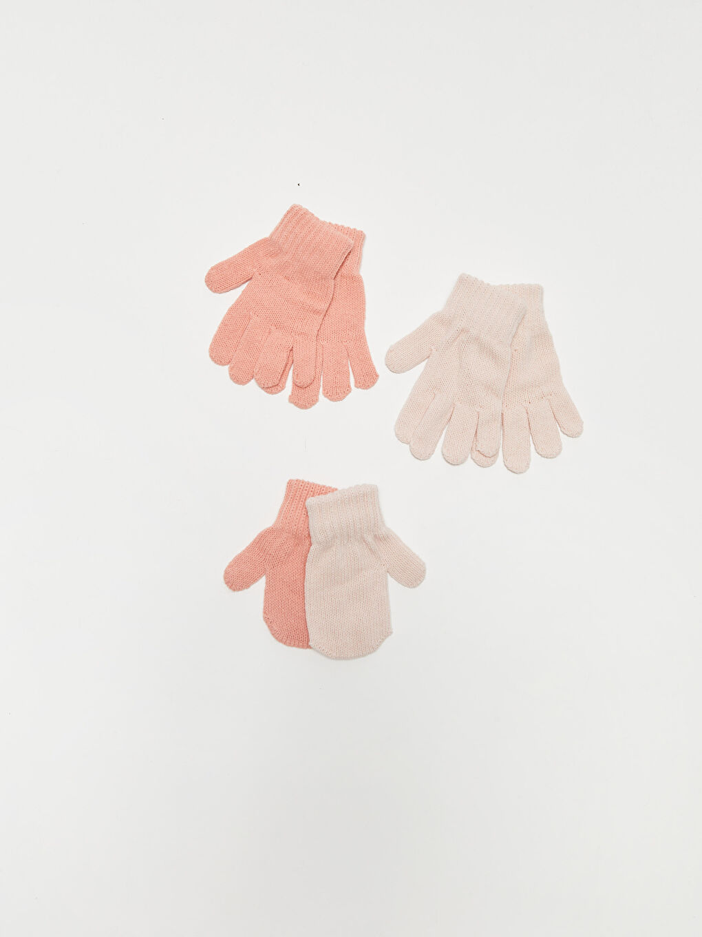 LCW baby Basic Baby Girls' Knitwear Gloves 2 Pack -W13676Z1-FHP