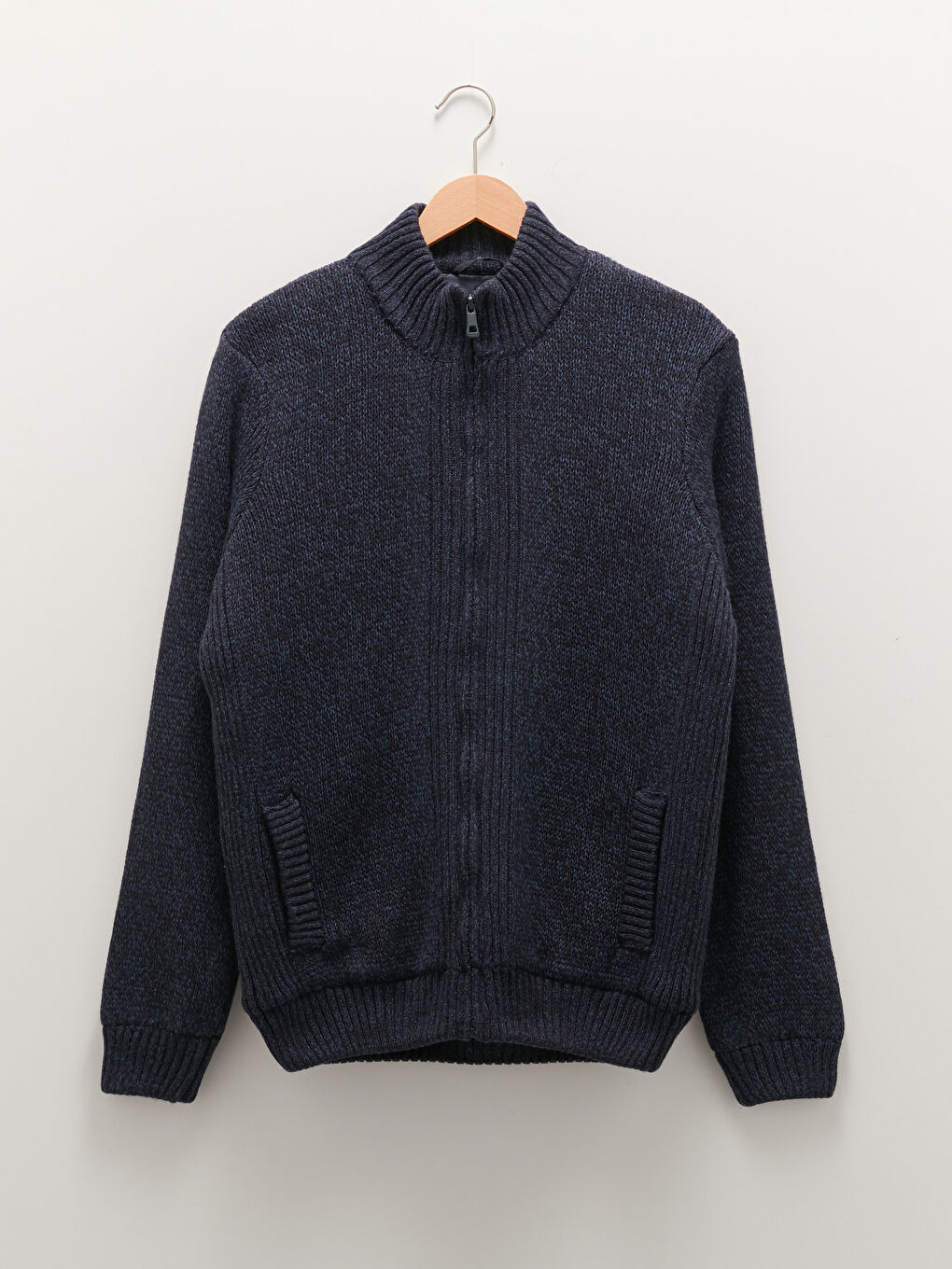 Cardigan en Tricot à Manches Longues avec Col Roulé pour Hommes de Coupe Standard-6