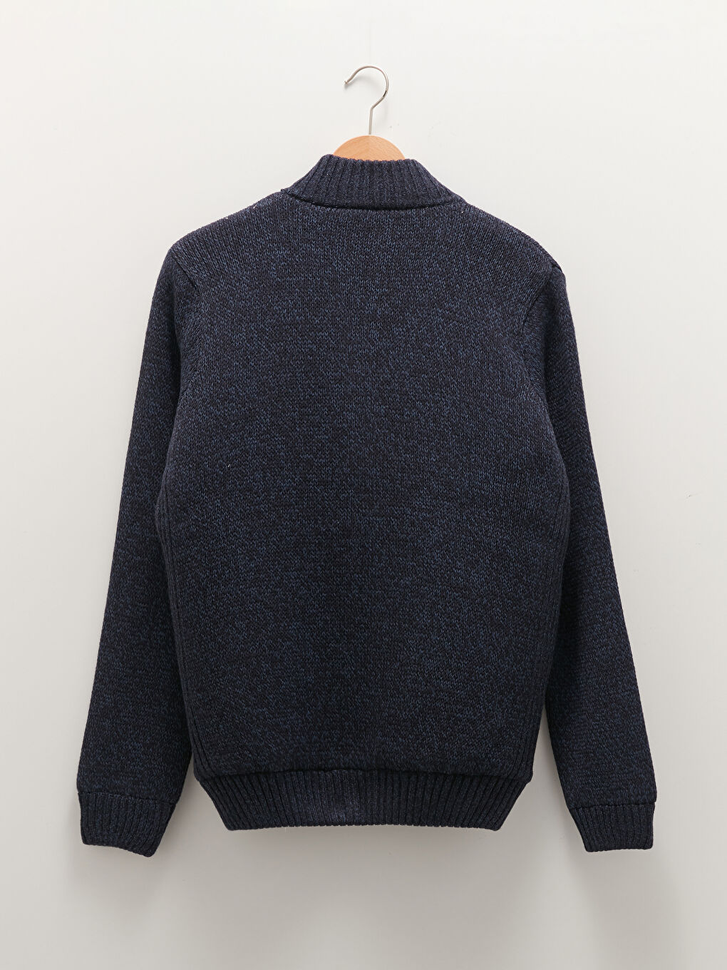 Cardigan en Tricot à Manches Longues avec Col Roulé pour Hommes de Coupe Standard-7