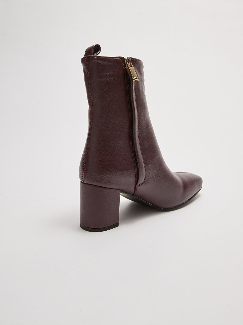 LCW STEPS Women's Leather Look Zippered Heeled Boots -W13763Z8-JKT