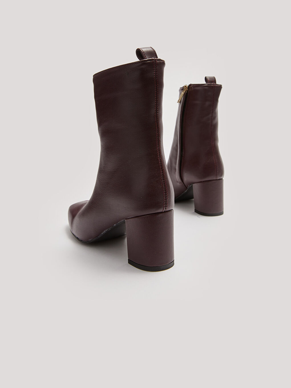 LCW STEPS Women's Leather Look Zippered Heeled Boots -W13763Z8-JKT