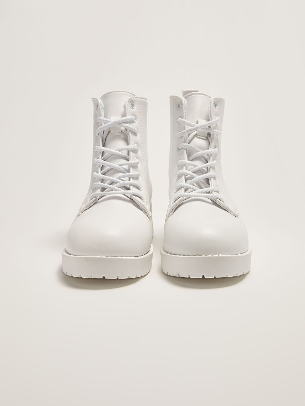 Ботуши за жени от изкуствена кожа с връзки-2