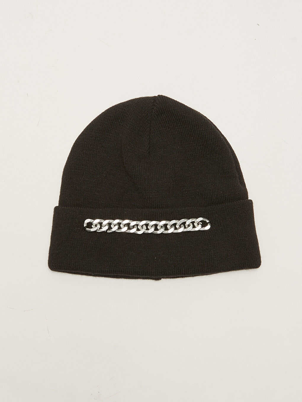 Chain Detailed Women's Tricot Beret-2