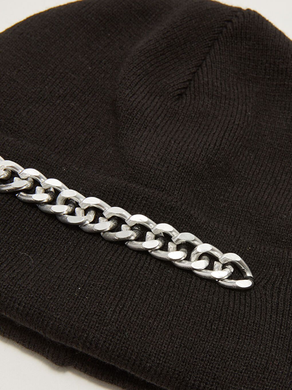Chain Detailed Women's Tricot Beret-3
