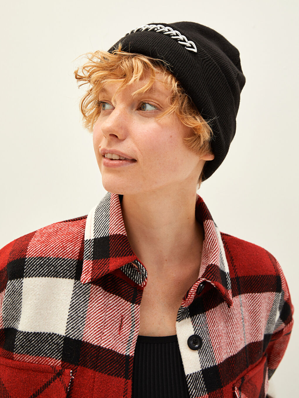 Chain Detailed Women's Tricot Beret