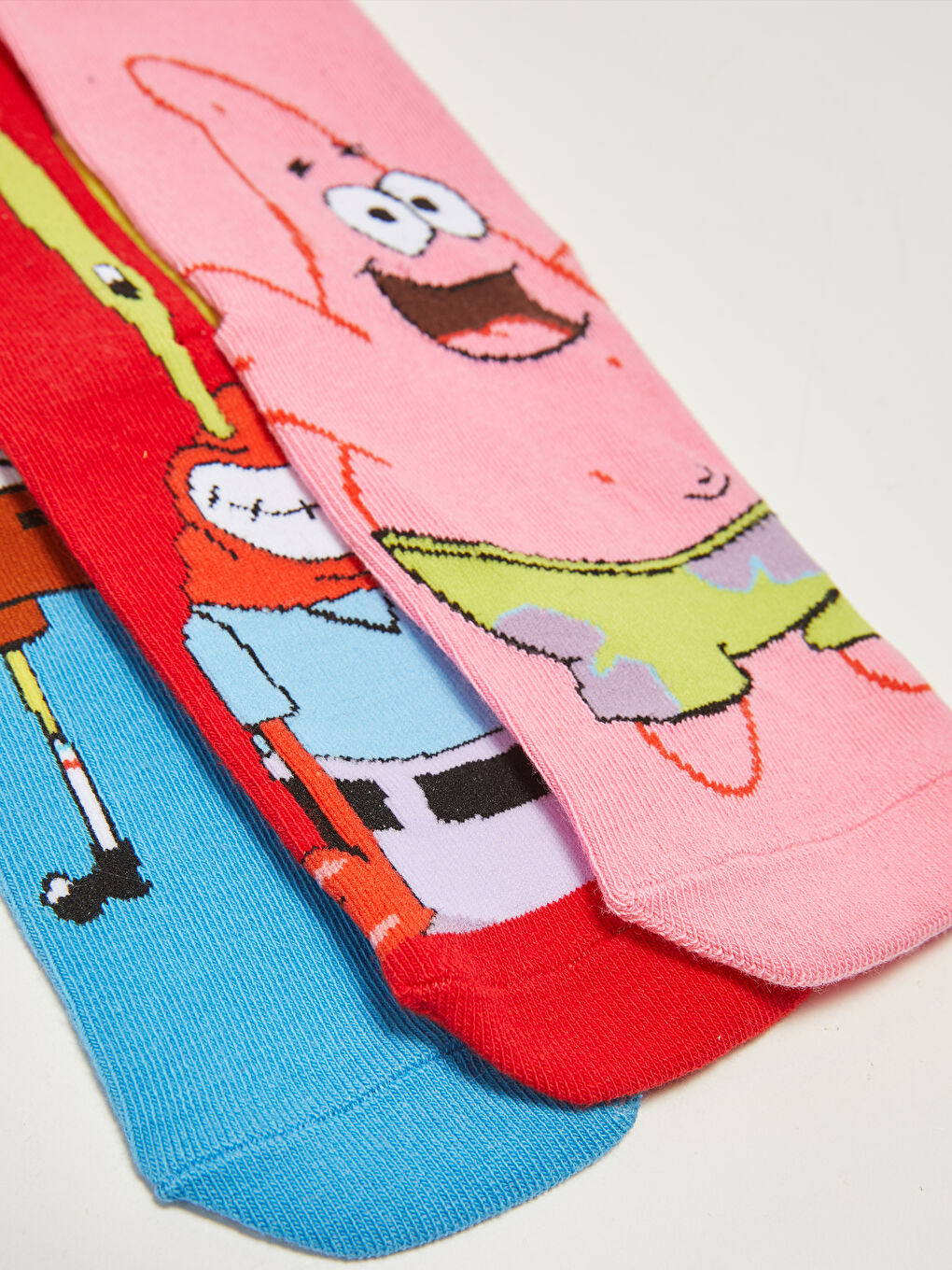 Karışık Sünger Bob Desenli Erkek Çocuk Soket Çorap 3'lü-2