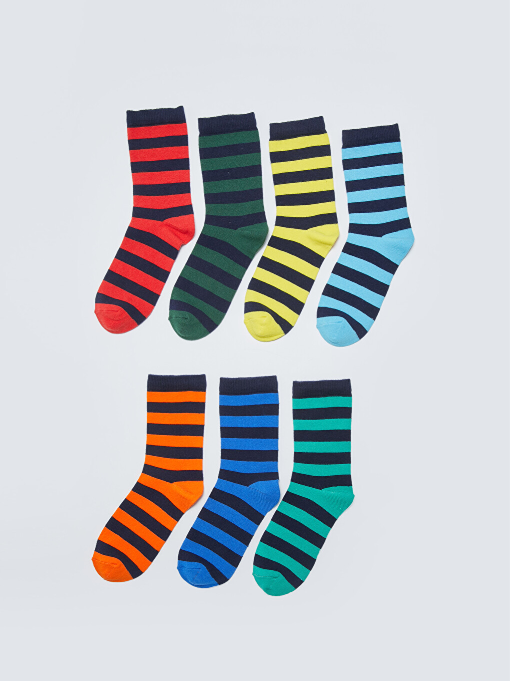 Striped Boys' Ankle Socks 7 Pack-1