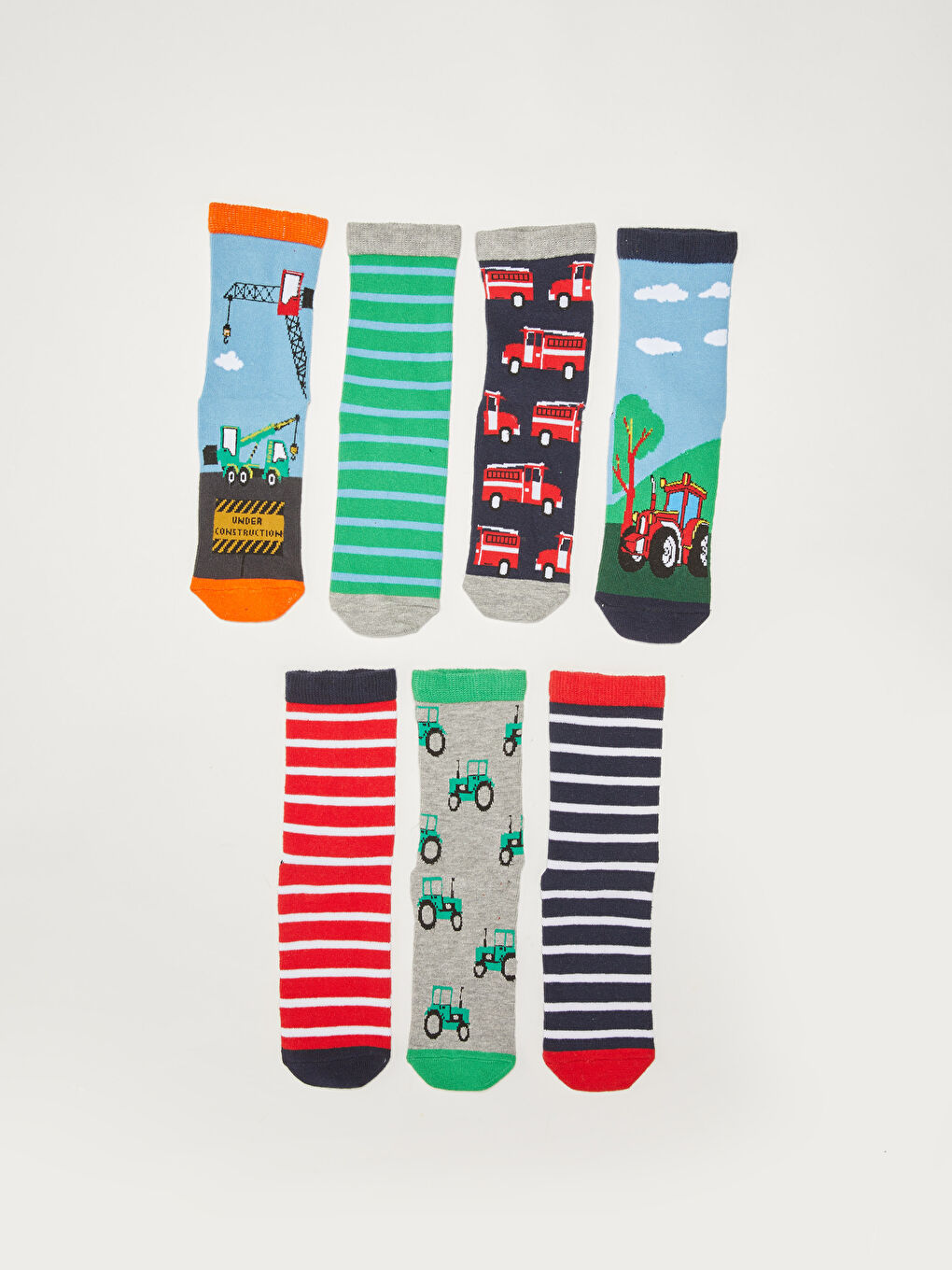 Patterned Boys' Ankle Socks 7 Pack-1