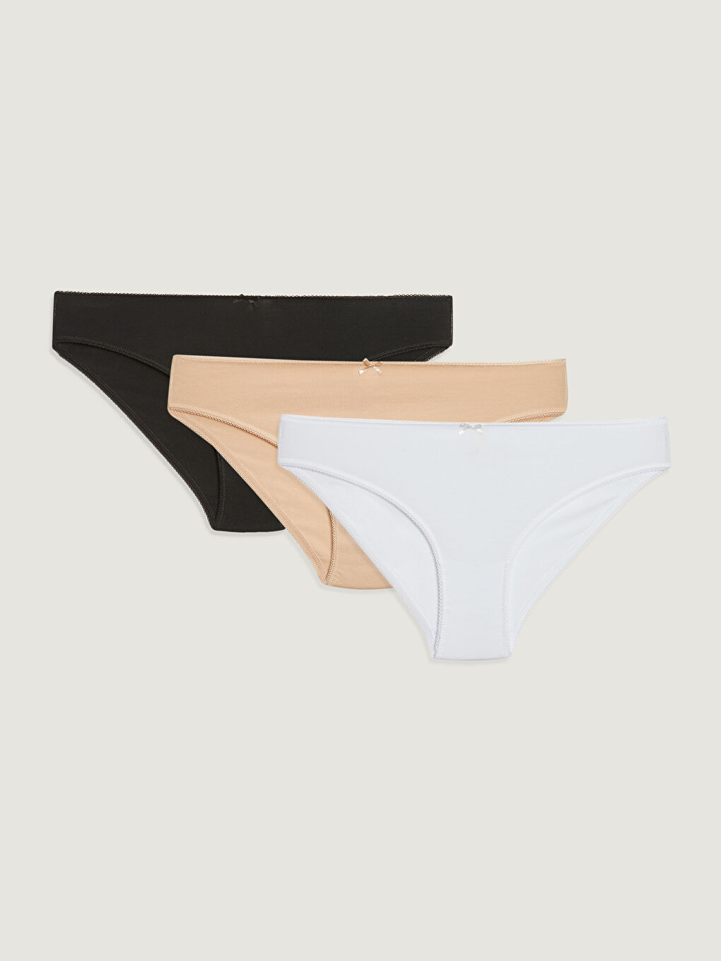 Bow Detailed Cotton Classic Panties 3-Pack