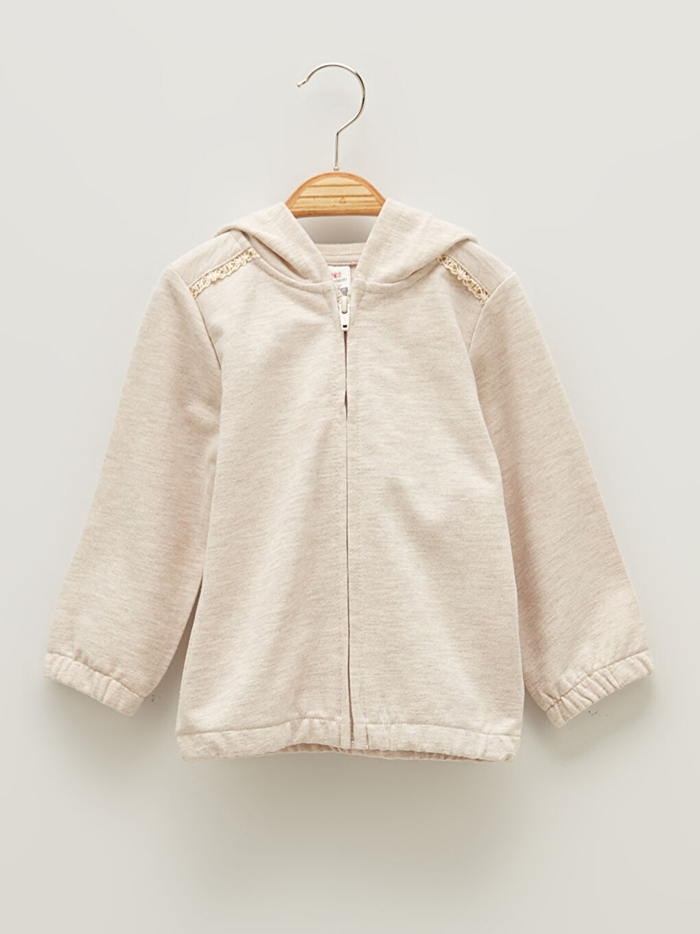 Hooded Long Sleeve Basic Baby Girl Zippered Sweatshirt