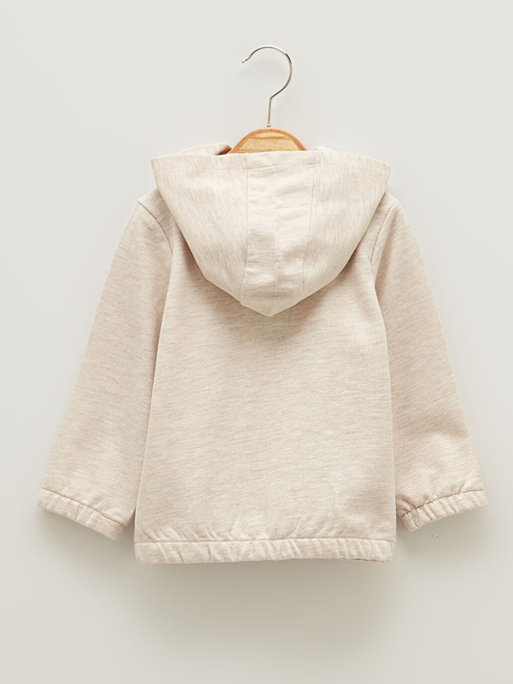 Hooded Long Sleeve Basic Baby Girl Zippered Sweatshirt-1