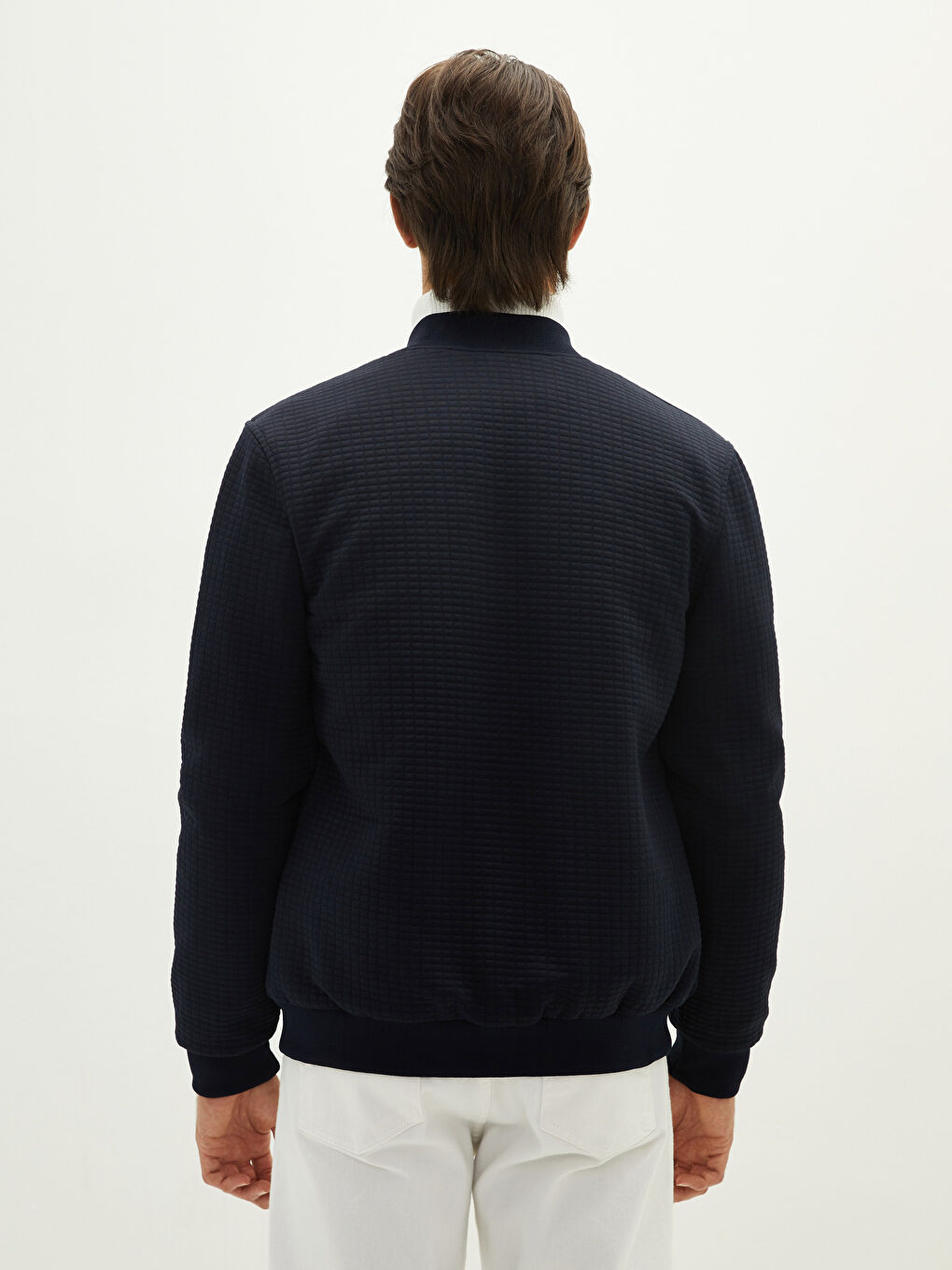 Lacivert Slim Fit Kolej Yaka İnce Erkek Mont-4