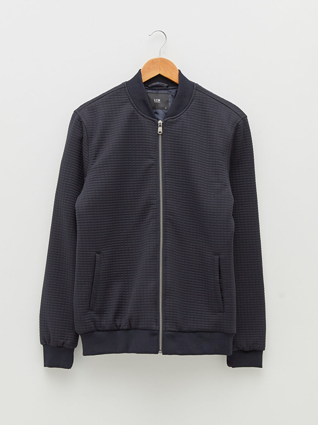 Lacivert Slim Fit Kolej Yaka İnce Erkek Mont-5