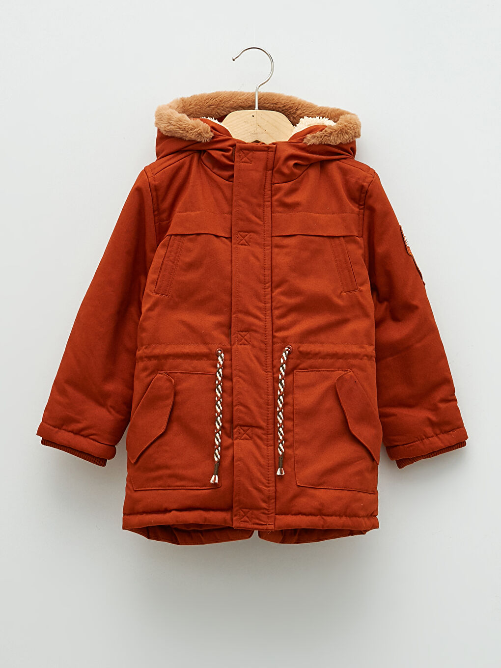 LCW baby Hooded Basic Long Sleeve Baby Boy Coat -W13883Z1-GYU