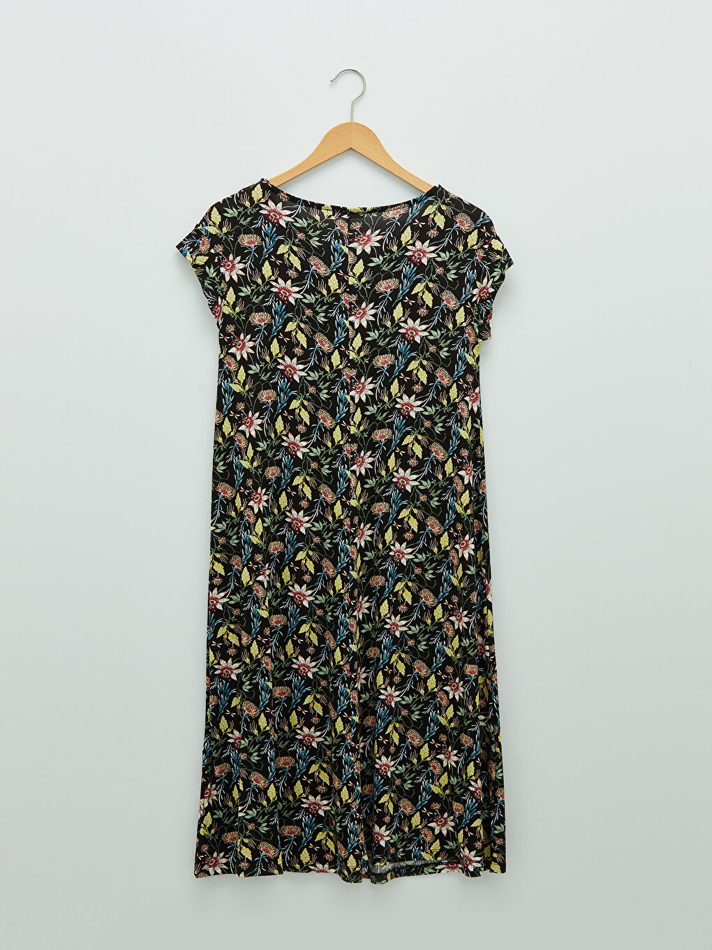 Crew Neck Floral A-Line Short Sleeve Women's Dress-6