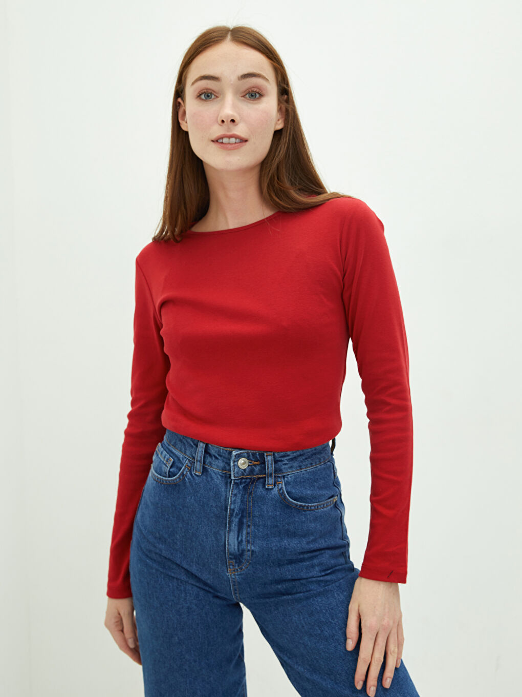 T-shirt Γυναικείο Βαμβακερό Μακρυμάνικο με Στρογγυλή Λαιμόκοψη και Κανονική Εφαρμογή