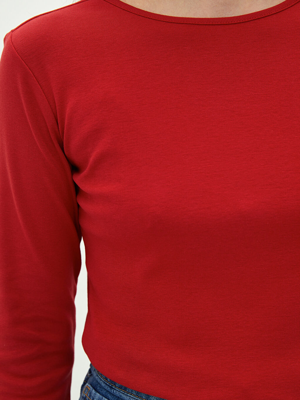 T-shirt Γυναικείο Βαμβακερό Μακρυμάνικο με Στρογγυλή Λαιμόκοψη και Κανονική Εφαρμογή-3