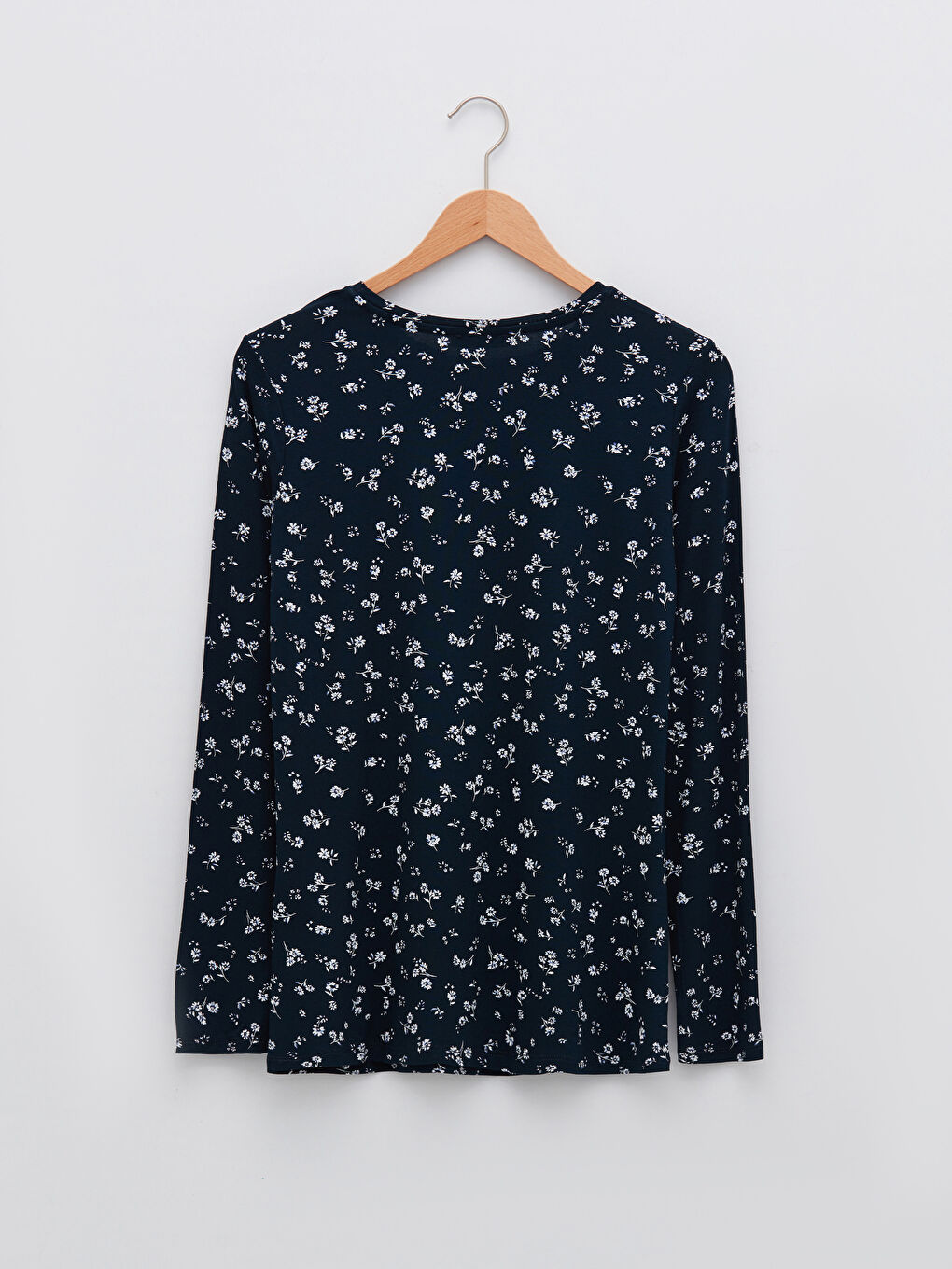 Crew Neck Patterned Long Sleeve Women's T-Shirt-6