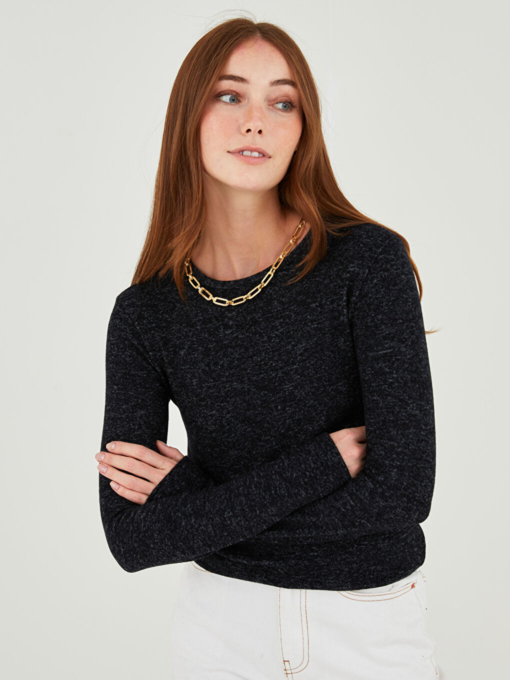 LCWAIKIKI Basic Crew Neck Plain Long Sleeve Women's T-Shirt -W13900Z8-CVL
