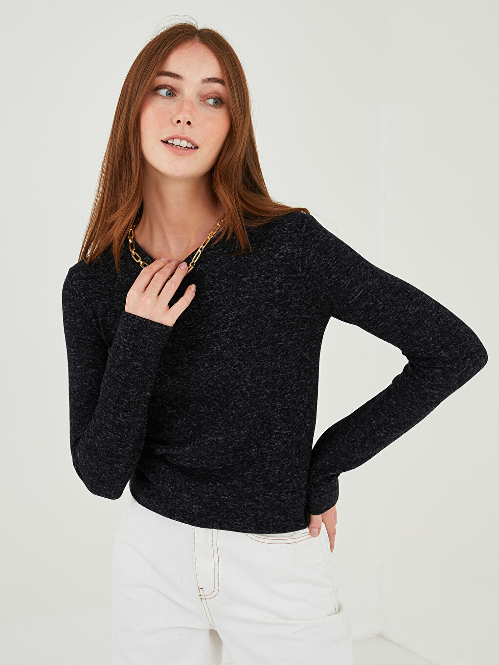 LCWAIKIKI Basic Crew Neck Plain Long Sleeve Women's T-Shirt -W13900Z8-CVL