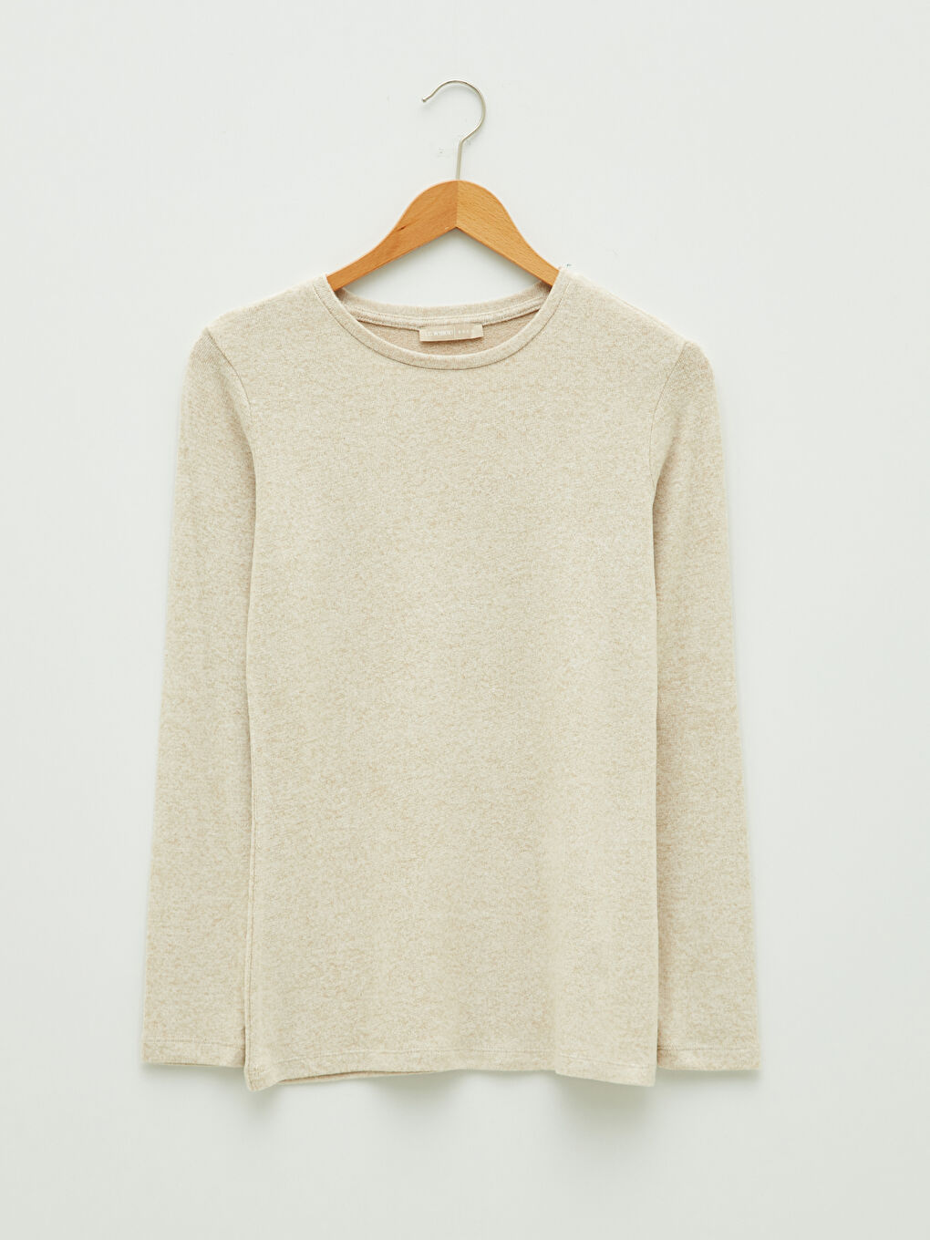 T-shirt à manches longues uni à col rond pour Femmes-4