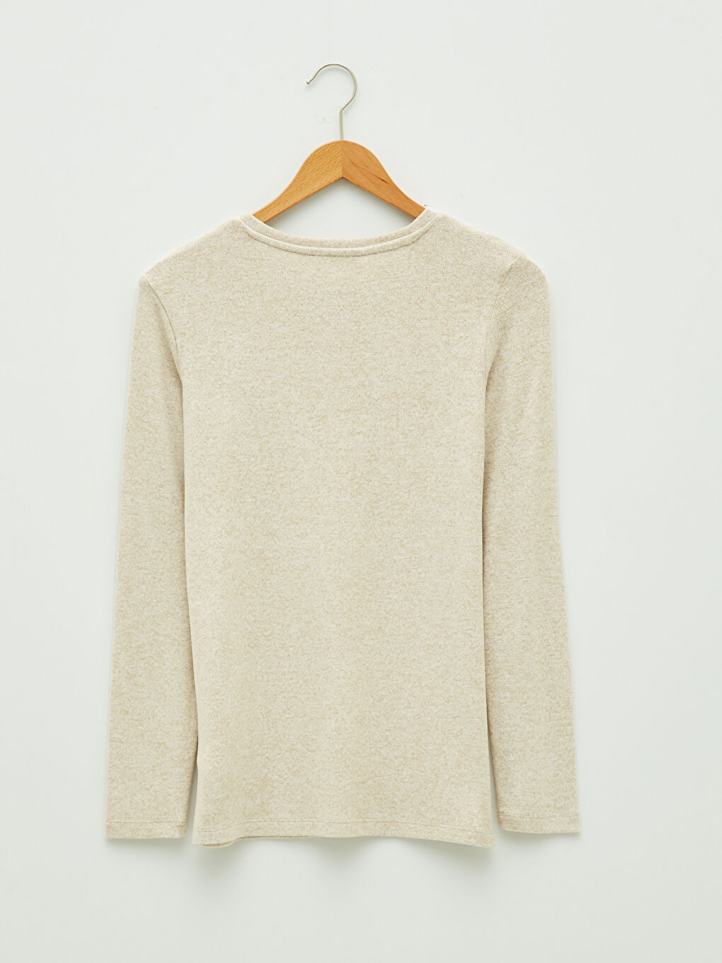 T-shirt à manches longues uni à col rond pour Femmes-5