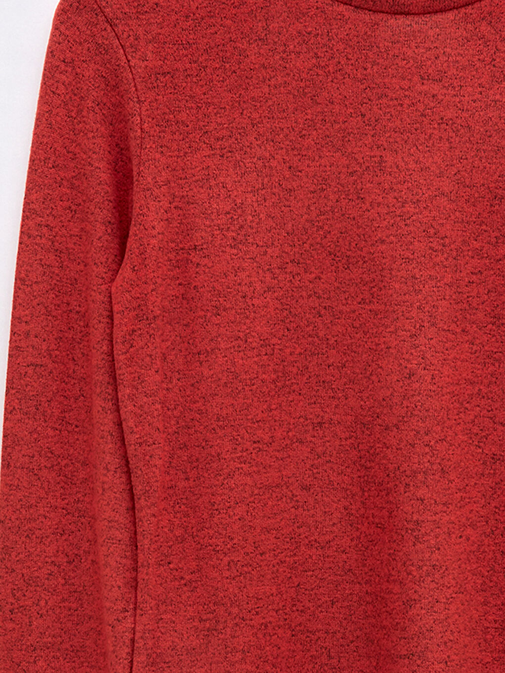 Kahverengi Bisiklet Yaka Düz Uzun Kollu Kadın Tişört-7