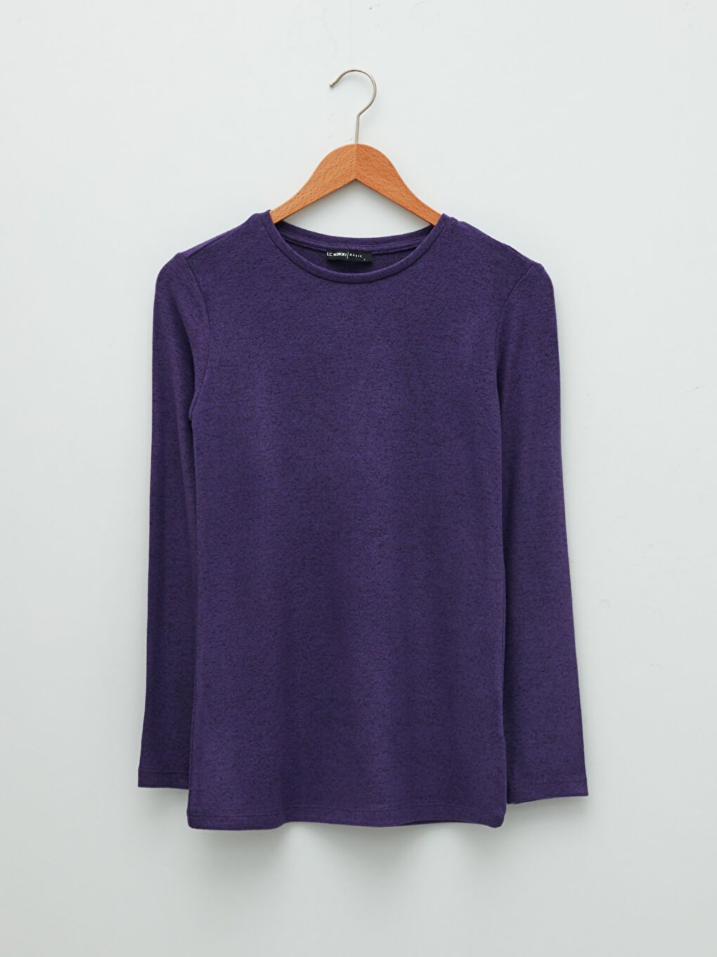 Crew Neck Plain Long Sleeve Women's T-Shirt-8