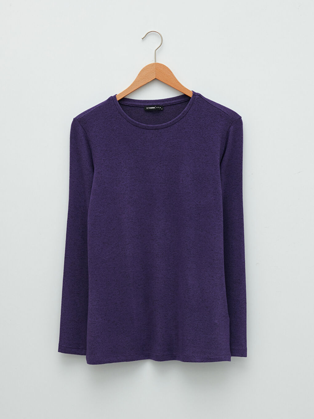 Crew Neck Plain Long Sleeve Women's T-Shirt-7