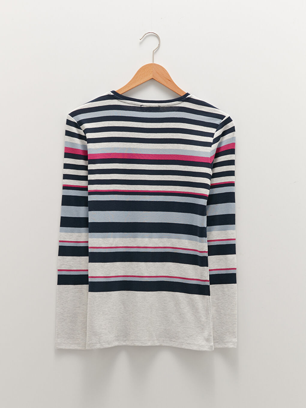 Crew Neck Striped Long Sleeve Women's T-Shirt-6