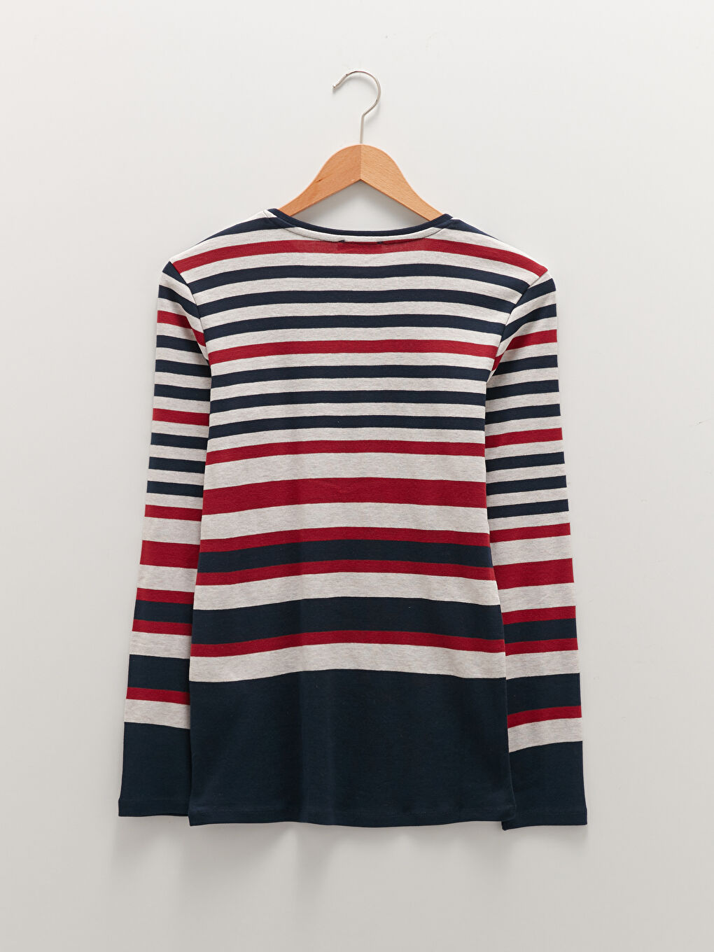 Crew Neck Striped Long Sleeve Women's T-Shirt-5