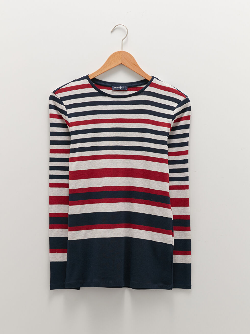 Crew Neck Striped Long Sleeve Women's T-Shirt-6