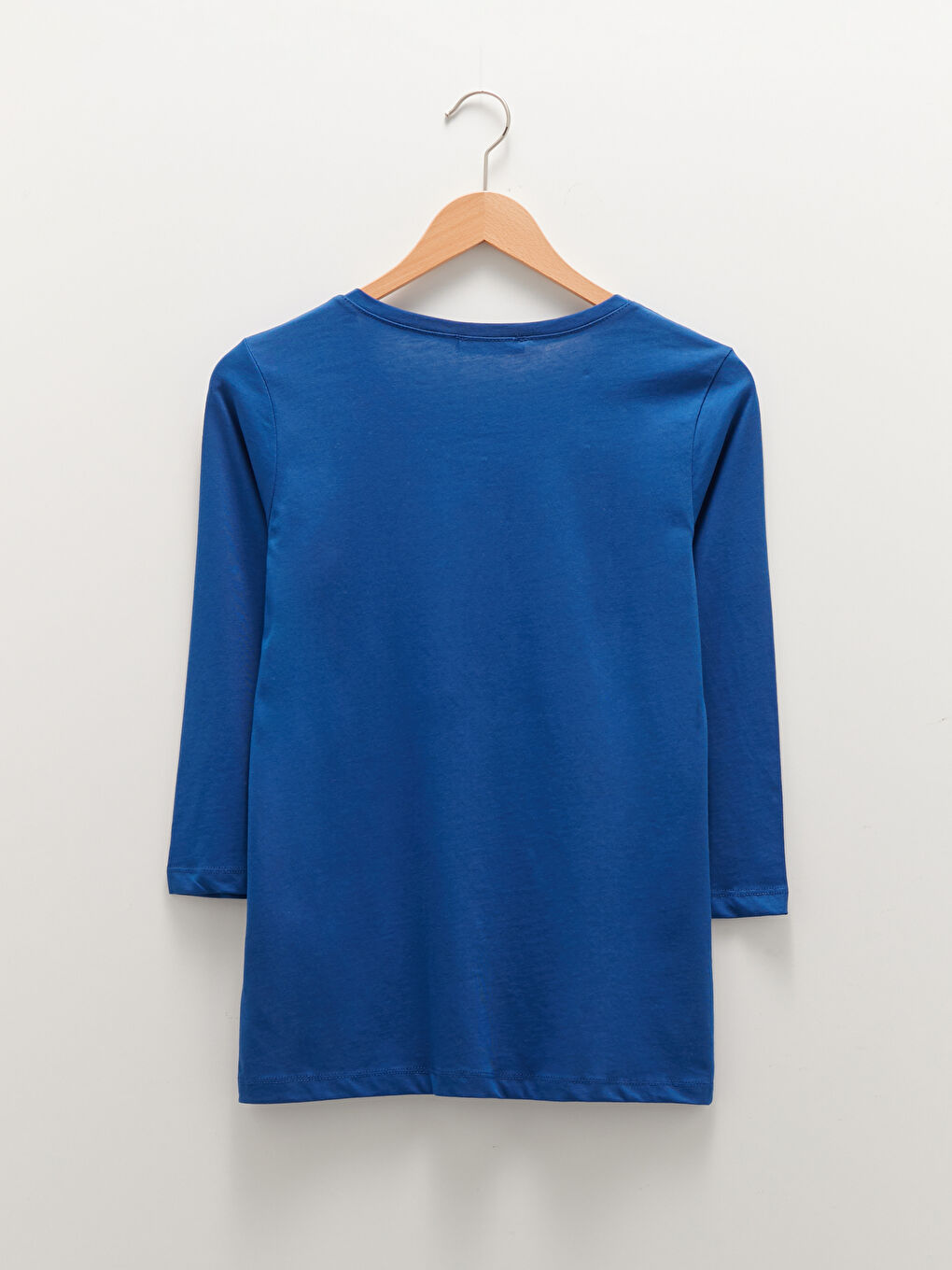 بلوزة قطنية سادة برقبة دائرية للسيدات-6