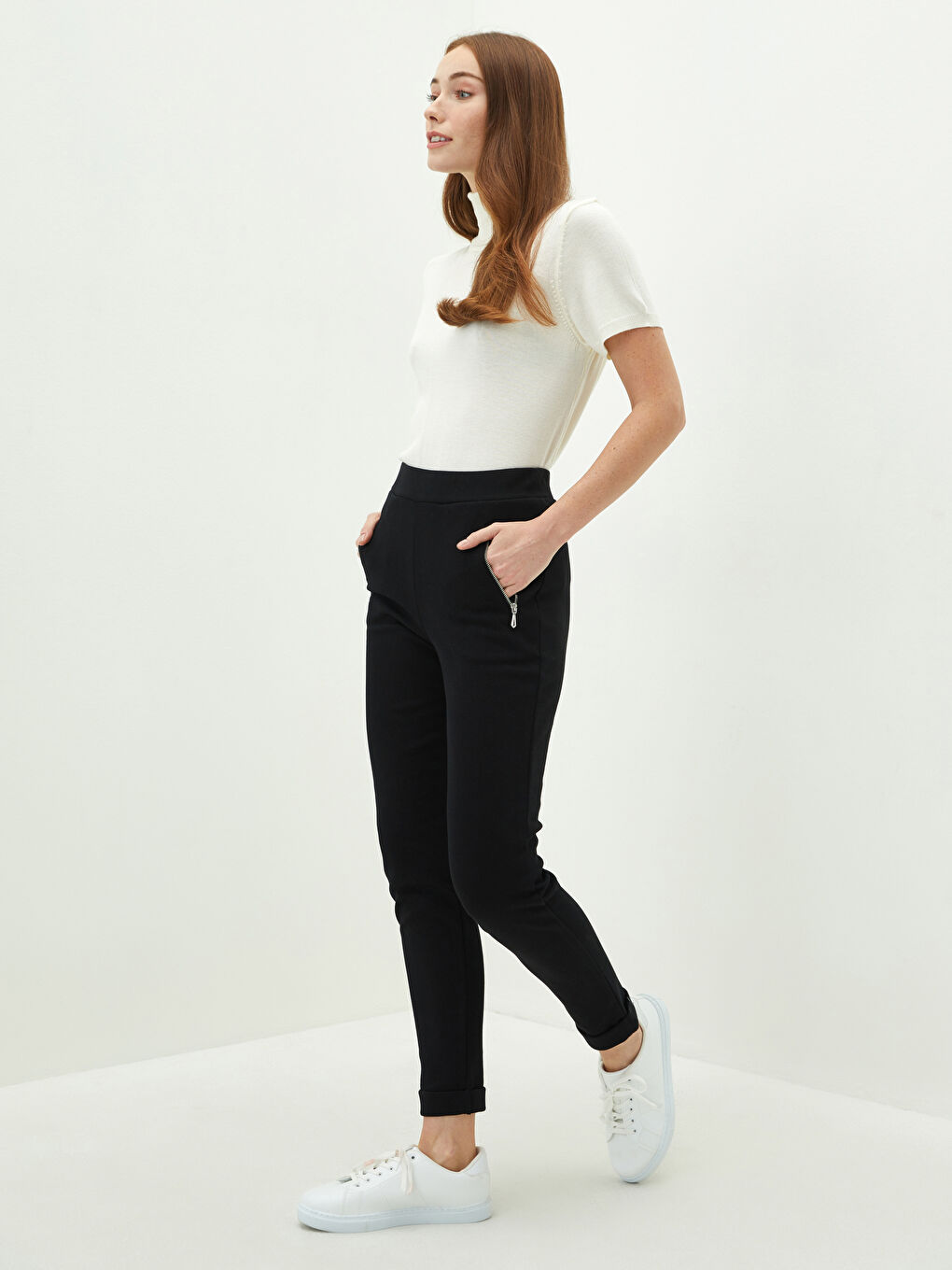 Elastic Waist Regular Pocket Detailed Women's Sweatpants