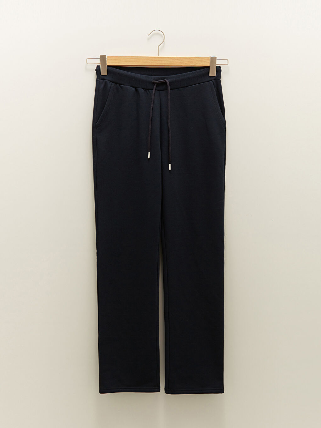 Lacivert Beli Lastikli Düz Cep Detaylı Kadın Eşofman Altı-5