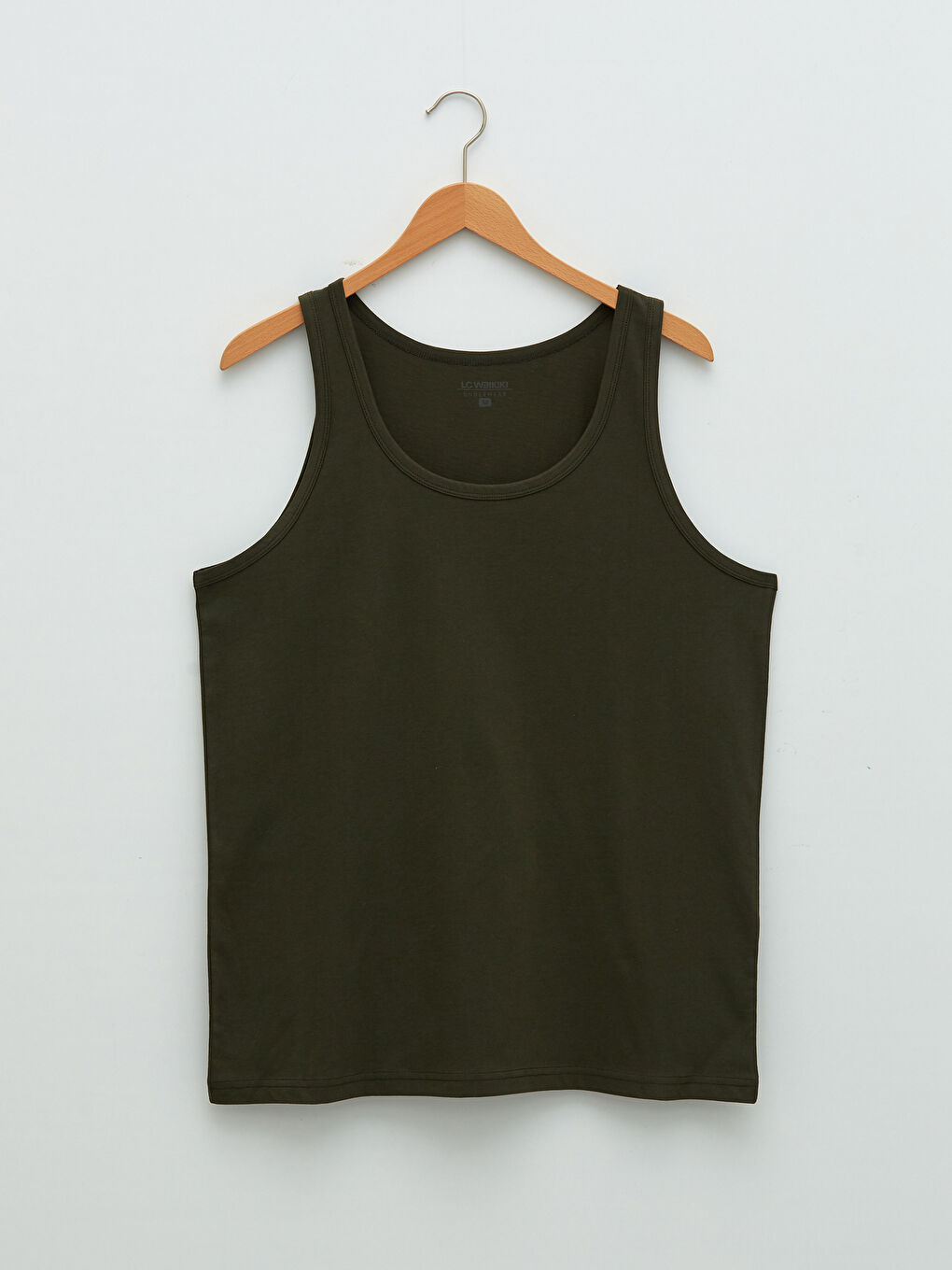 Haki Bisiklet Yaka Basic Pamuklu Erkek Atlet 2'li-1