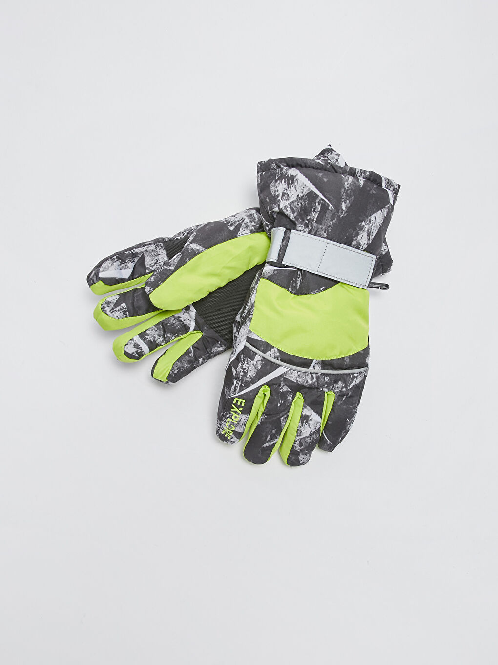 Boy Patterned Neon Detailed Gloves