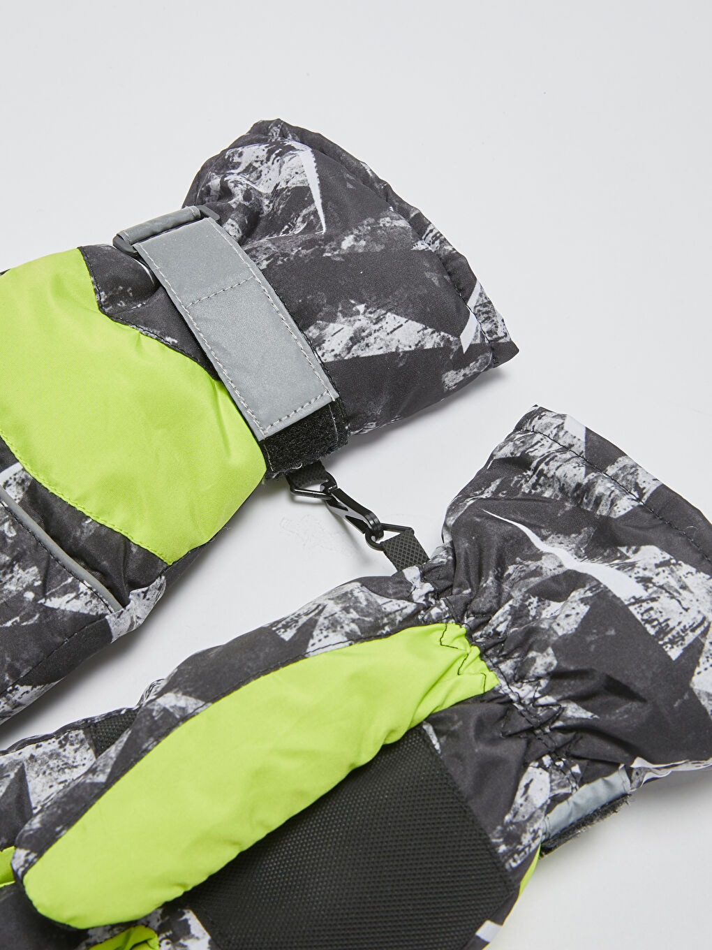 Boy Patterned Neon Detailed Gloves-2