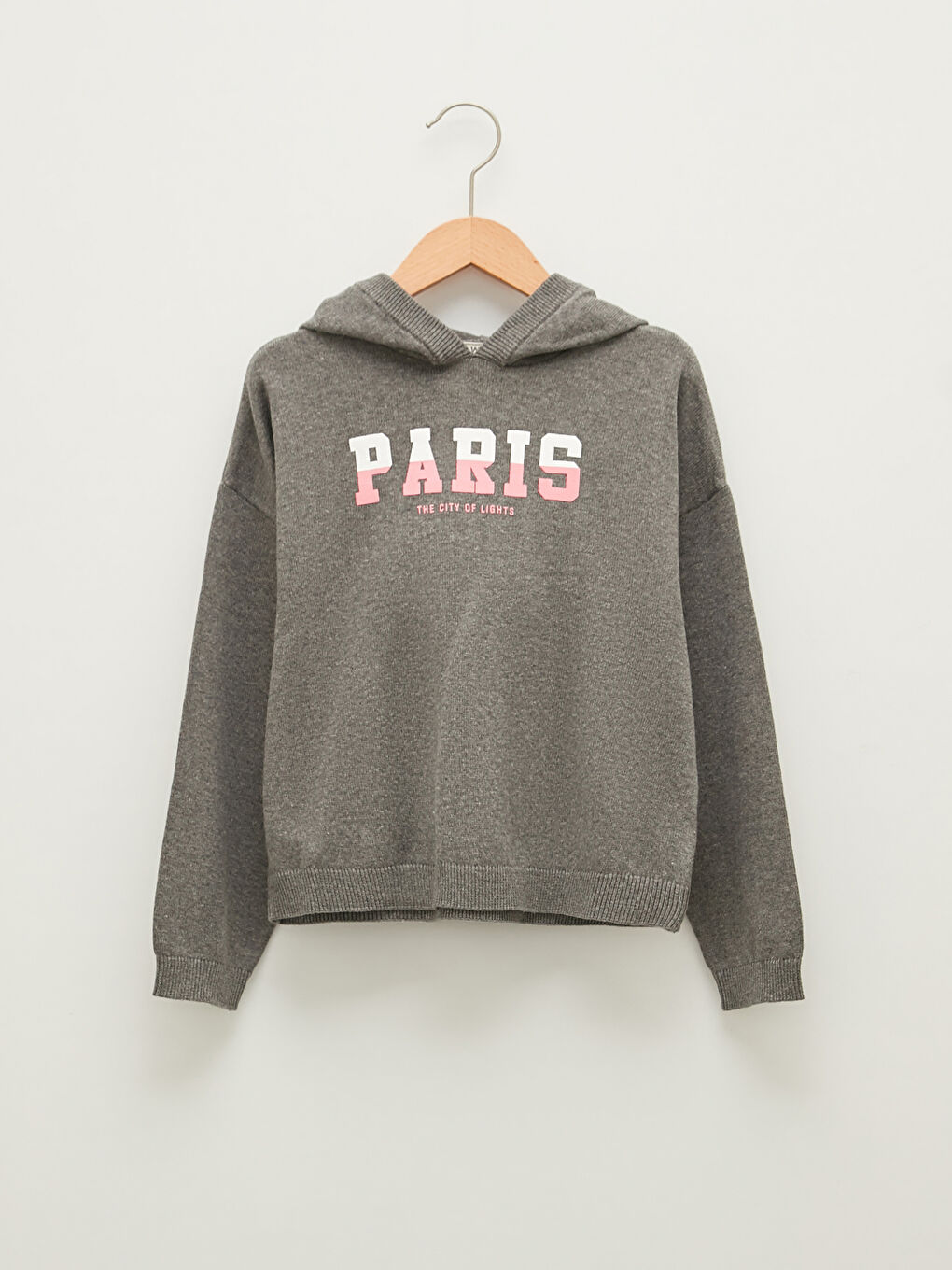 LCW Kids Kapuzenpullover Mädchen Strickpullover mit Textdruck und langen Ärmeln -W14009Z4-L8N