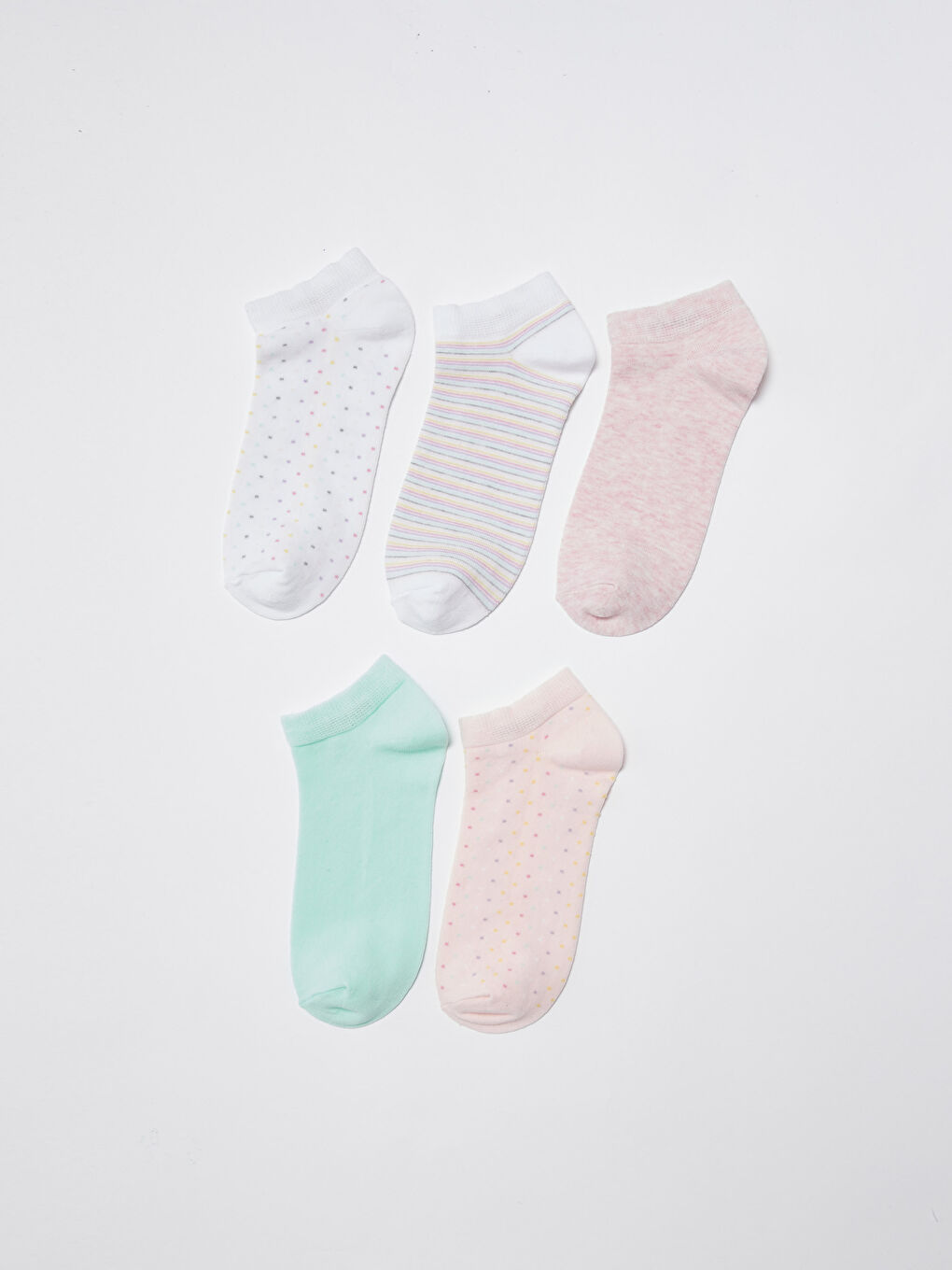 Короткие носки в горошек для женщин, комплект из 5 штук-1