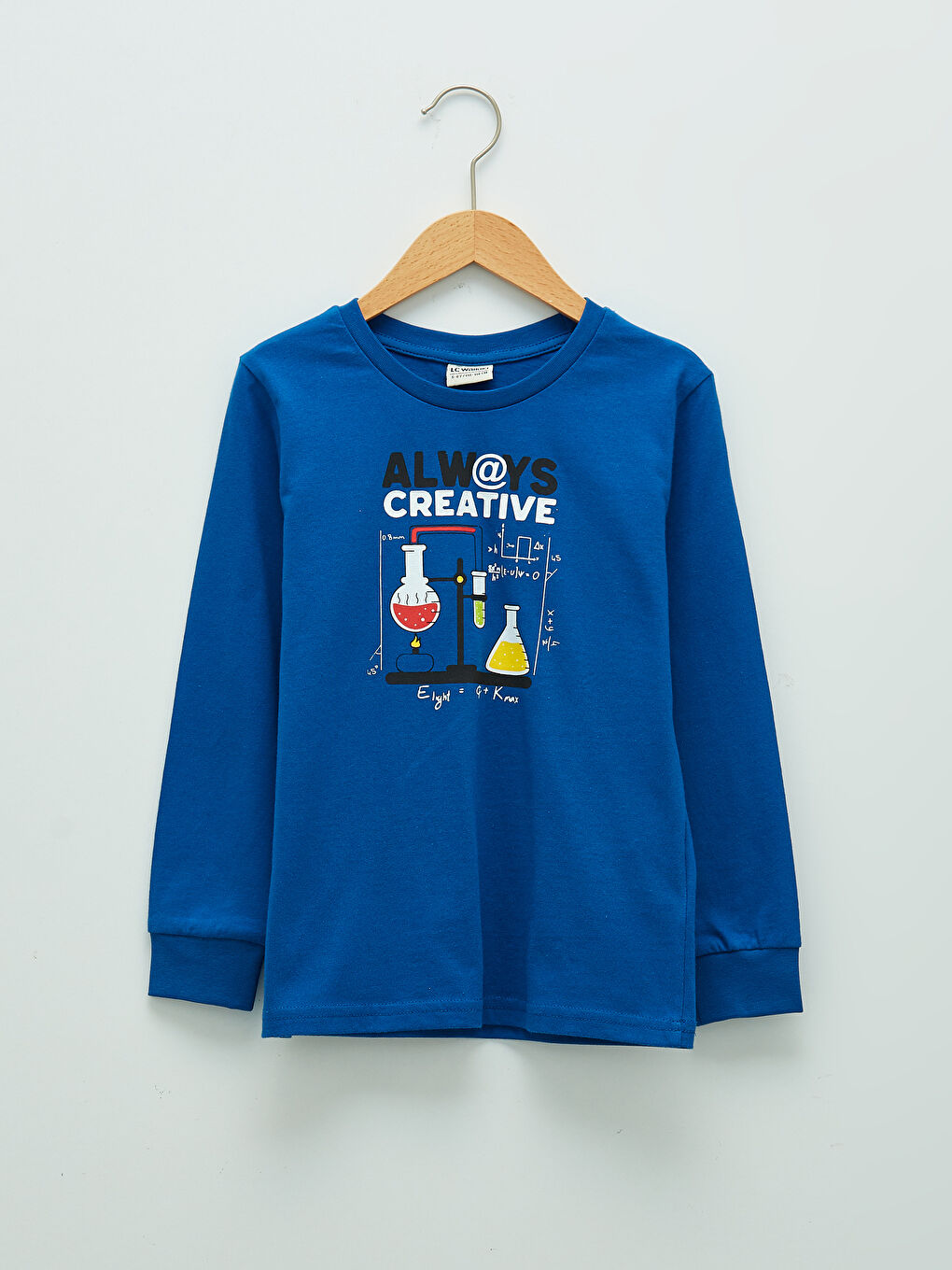 Тениска с кръгло деколте, отпечатана, с дълъг ръкав за момчета