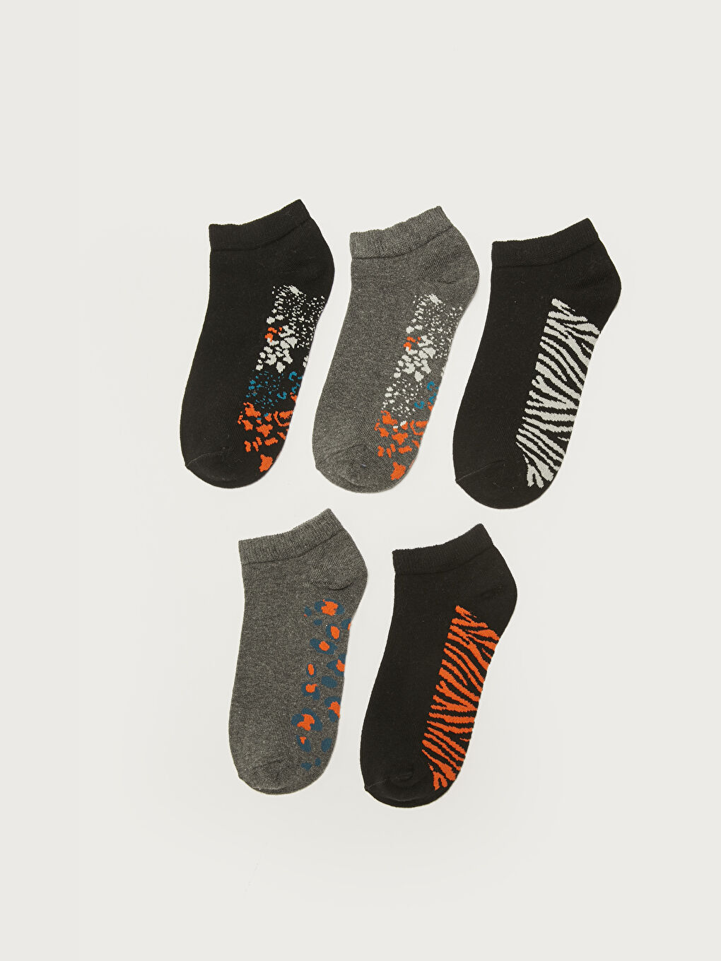 Štampane pamučne ženske čarape za gležnjeve - pakovanje od 5 komada-1