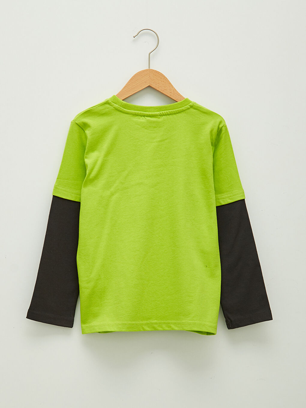 Crew Neck Printed Long Sleeve Cotton Boy T-shirt-1