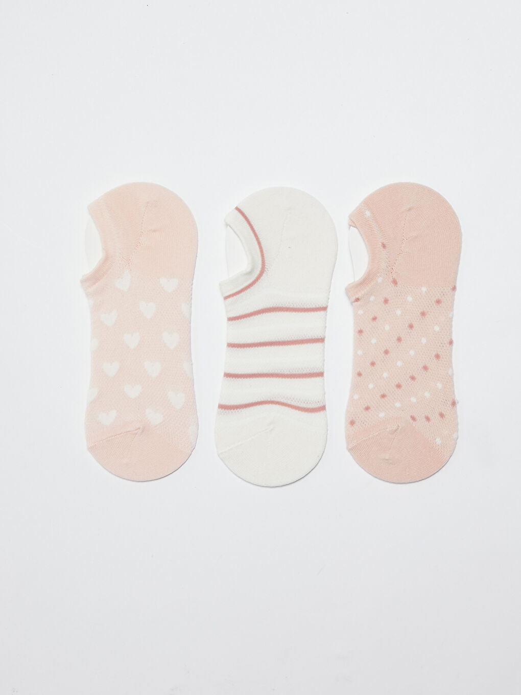 LCW DREAM Patterned Women's Trainer Socks 3-pack -W14086Z8-FX2