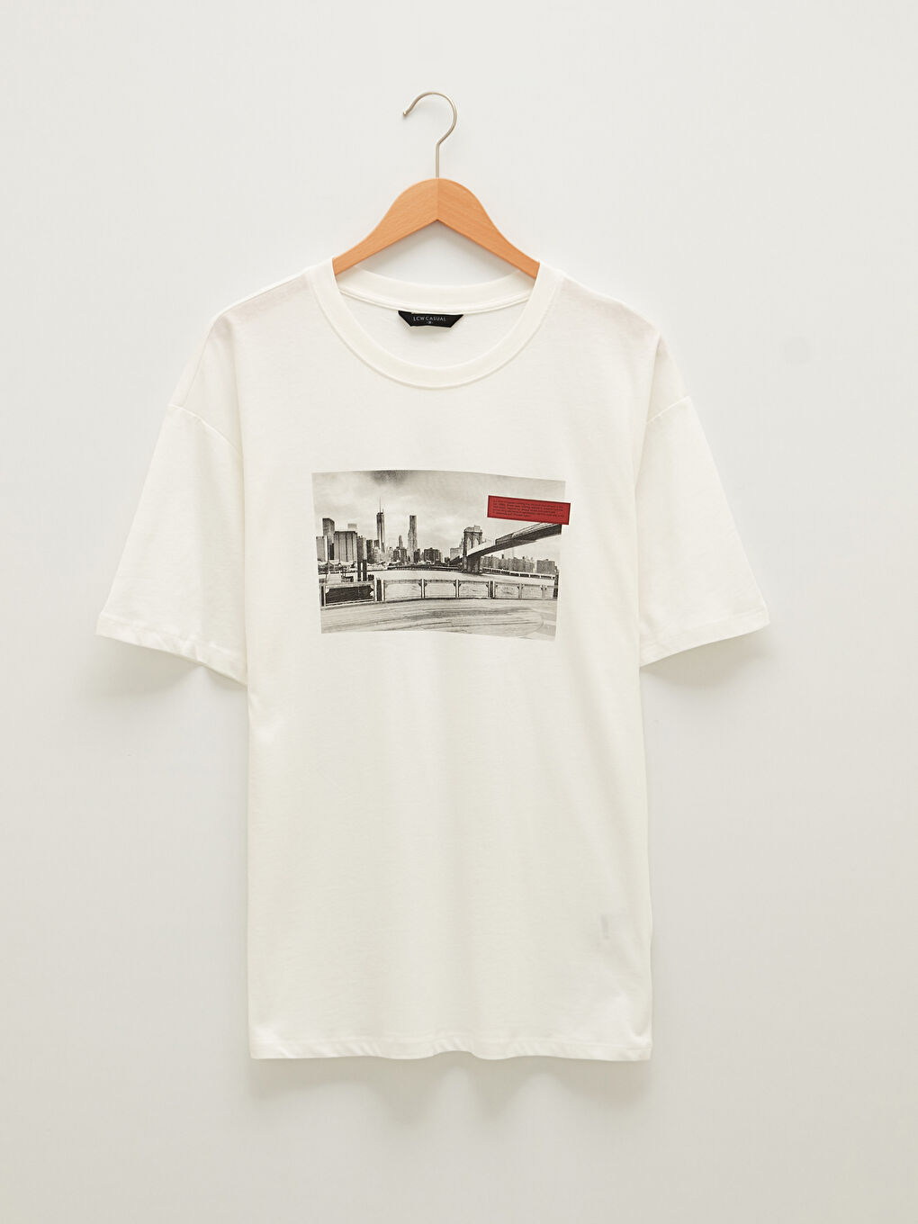 Crew Neck Short Sleeve Printed Combed Cotton Men's T-shirt-5