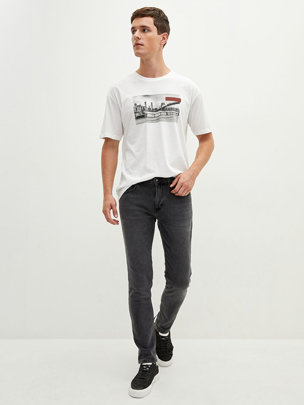 Crew Neck Short Sleeve Printed Combed Cotton Men's T-shirt-2