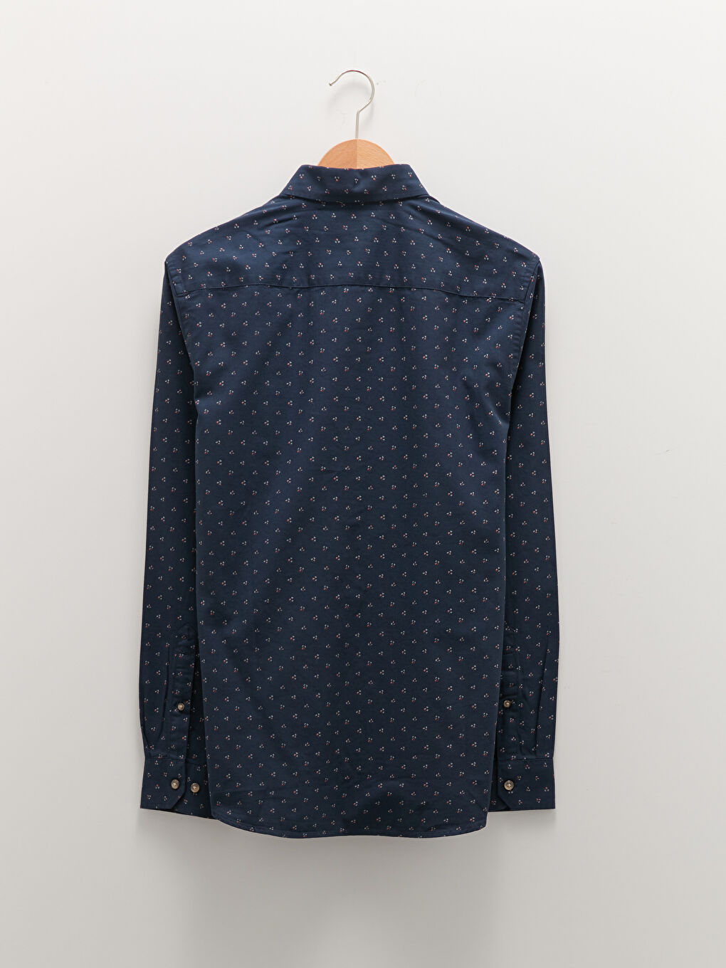 ерлерге арналған тар пішім ұзын жең өрнекті жейде-6